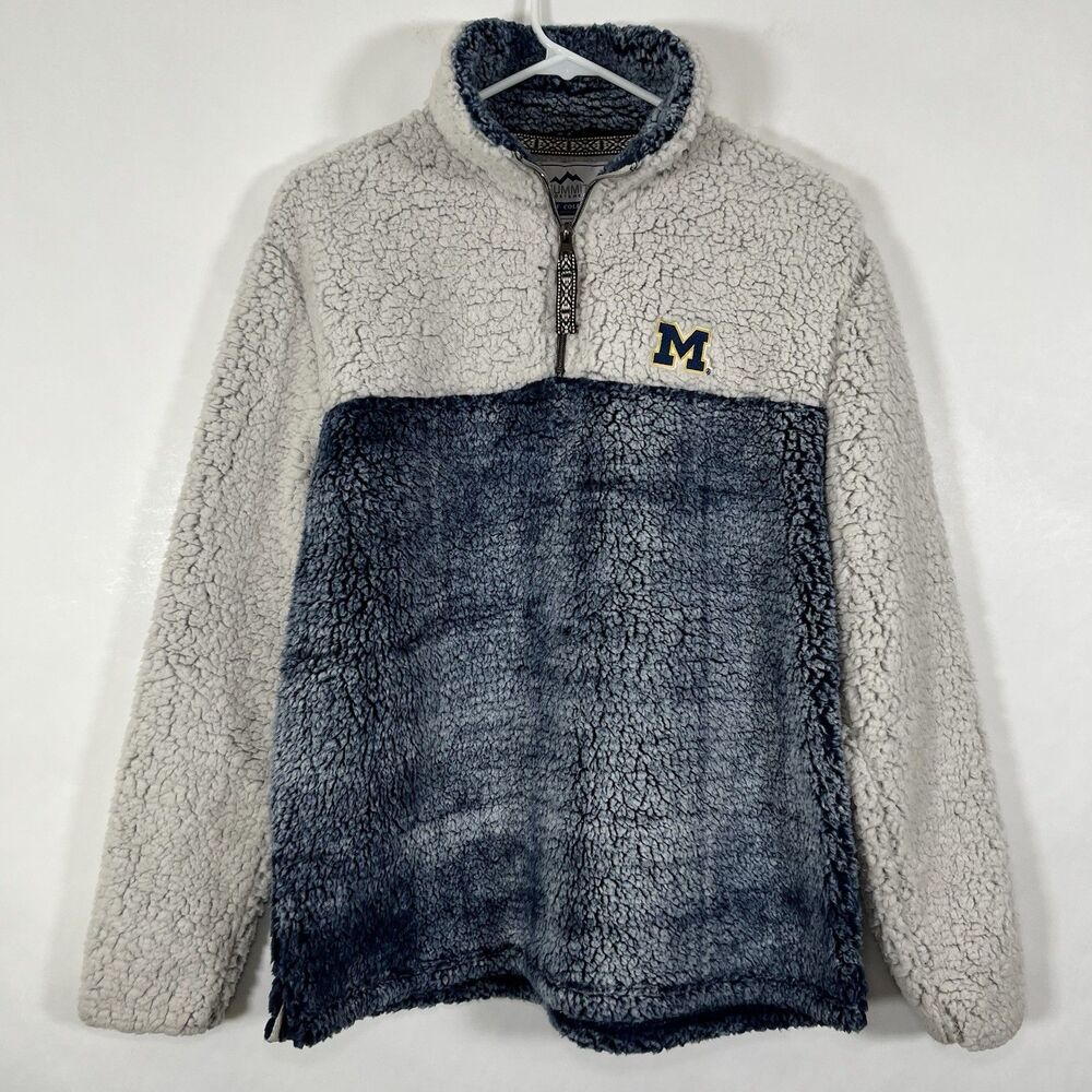 Michigan Wolverines Summit Sportswear 1/4 Zip Sherpa Fleece Pullover Mens Small
